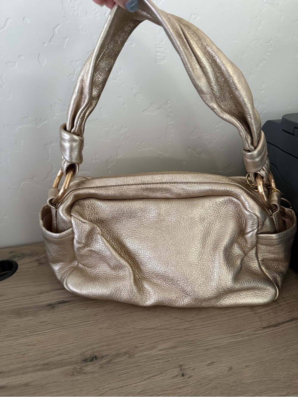 Coach 13465 Metallic Gold Leather Shoulder Bag – Y2K Slouchy Hobo